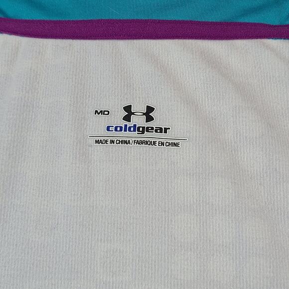 Under Armor Cold Gear V neck snap front long sleeve top Medium - Picture 8 of 11